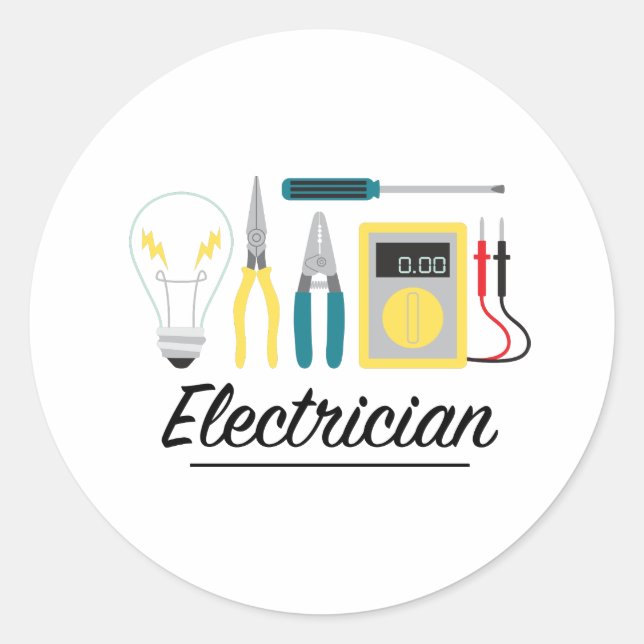 Electrician Classic Round Sticker (Front)