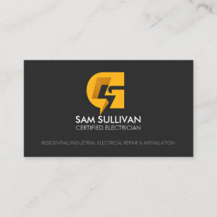 Electrician Contractor Monogram G Business Card
