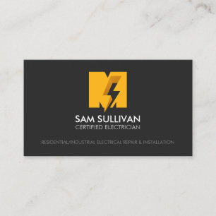 Electrician Contractor Monogram M Business Card