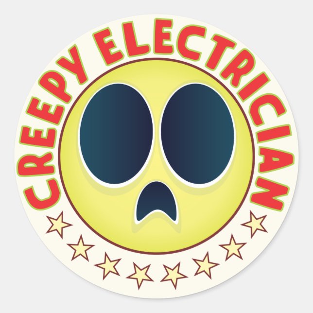 Electrician Creepy Classic Round Sticker (Front)