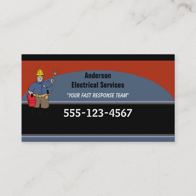Electrician Custom Personalized Business Card (Front)