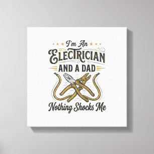 Electrician Dad Nothing Shocks Me Vintage Shirt De Canvas Print