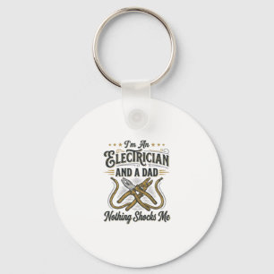 Electrician Dad Nothing Shocks Me Vintage Shirt De Keychain