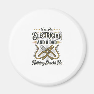 Electrician Dad Nothing Shocks Me Vintage Shirt De Magnet