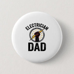 Electrician Dad Vintage Engraving Vector Shirt Des 2 Inch Round Button