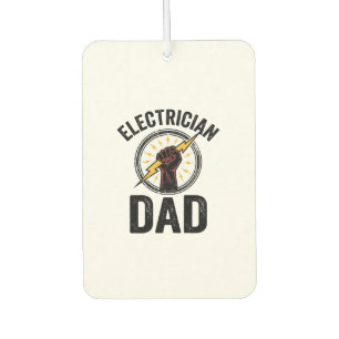Electrician Dad Vintage Engraving Vector Shirt Des Air Freshener