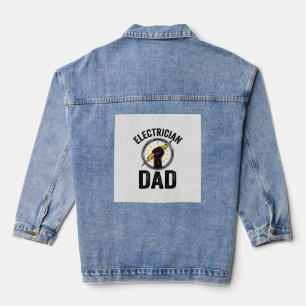 Electrician Dad Vintage Engraving Vector Shirt Des Denim Jacket