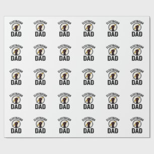Electrician Dad Vintage Engraving Vector Shirt Des Wrapping Paper