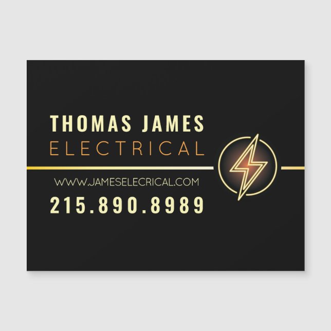 ELECTRICIAN ELECTRICAL COMPANY Business Car Magnet (Front)