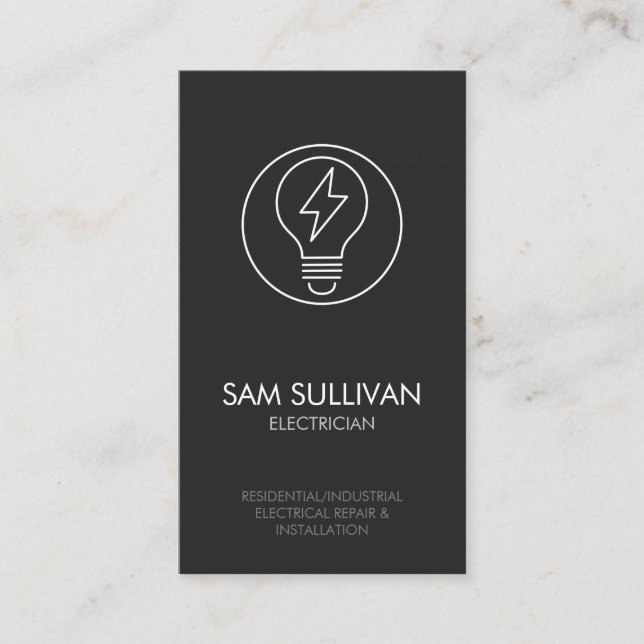 Electrician Electrical Contractor Business Card (Front)