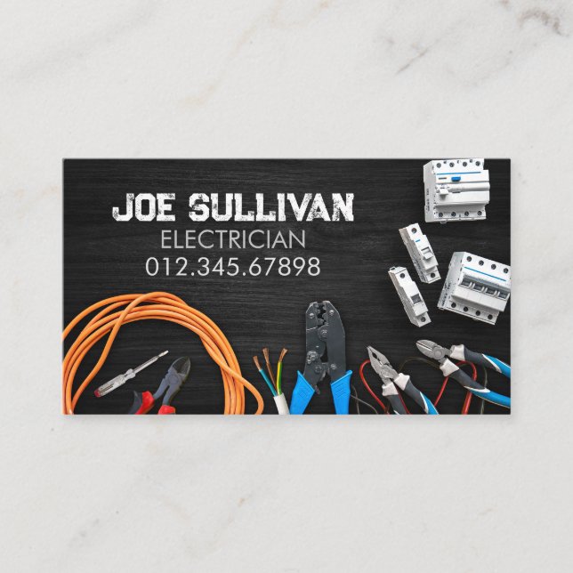 Electrician Electrical Contractor Business Card (Front)