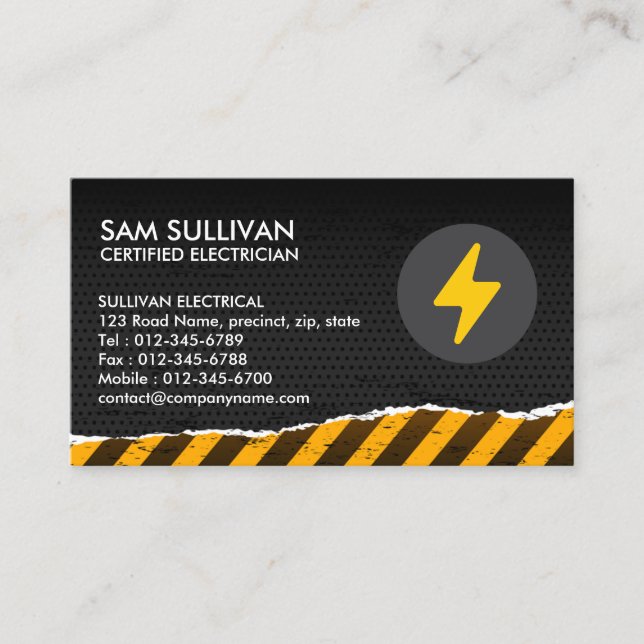 Electrician Electrical Contractor Business Card (Front)