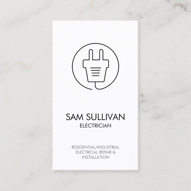Electrician Electrical Contractor Business Card (Front)