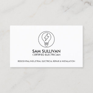 Electrician Electrical Contractor Business Card