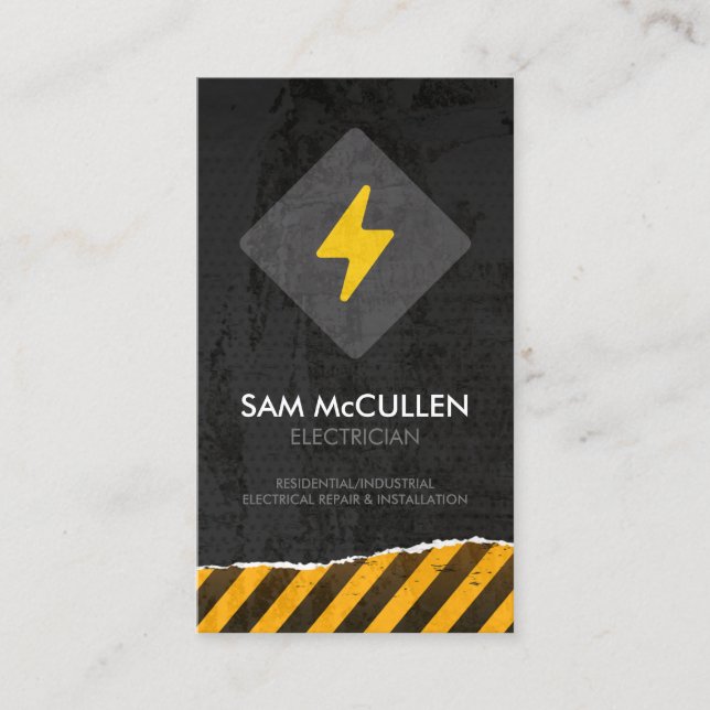 Electrician Electrical Contractor Business Card (Front)