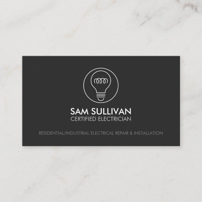 Electrician Electrical Contractor Business Card (Front)