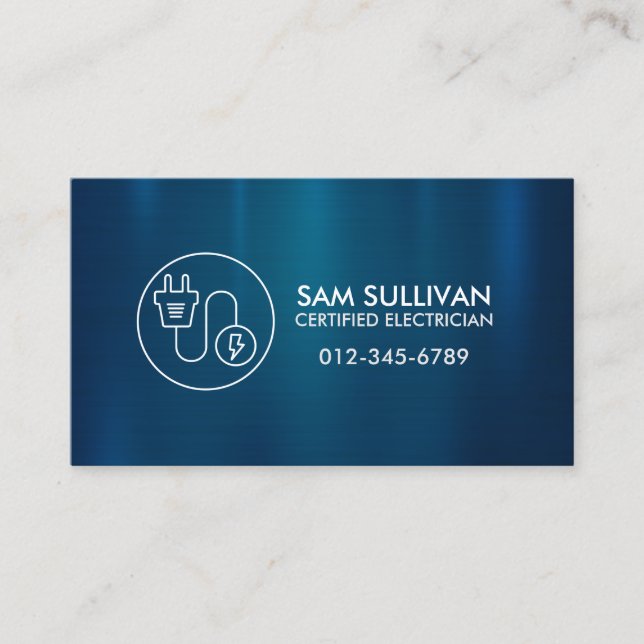 Electrician Electrical Contractor Business Card (Front)