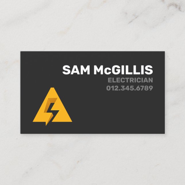 Electrician Electrical Monogram A Business Card (Front)