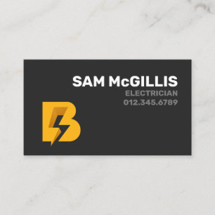 Electrician Electrical Monogram B Business Card