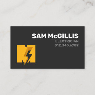 Electrician Electrical Monogram M Business Card