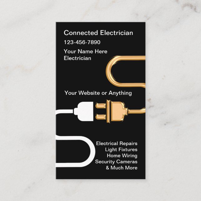 Electrician Electrical Repairs Business Card (Front)
