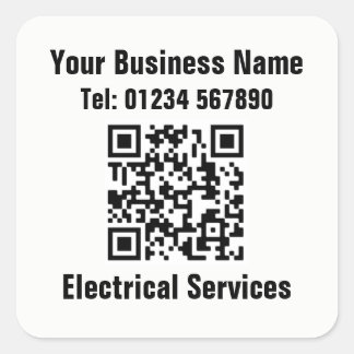 Electrician Electrical Services QR Code Square Sticker