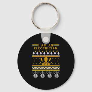 Electrician Electronic Ugly Christmas Sweater Gift Keychain