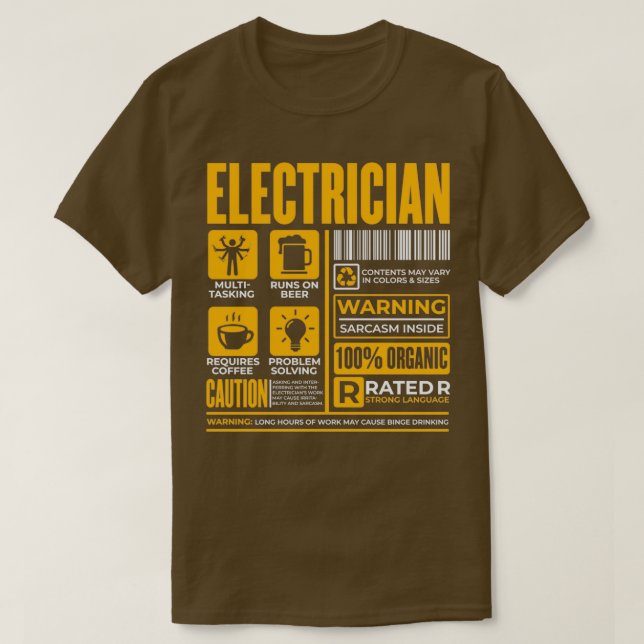 Electrician Electronics Technician Master 1  T-Shirt (Design Front)