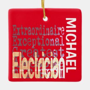 Electrician Extraordinaire CUSTOM Ceramic Ornament