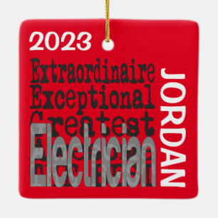 Electrician Extraordinaire CUSTOM Ceramic Ornament