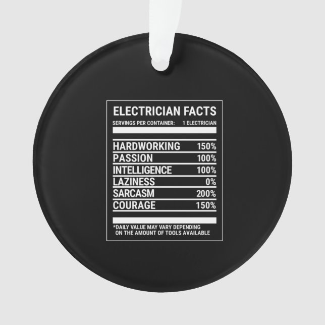 Electrician Facts Ornament (Front)