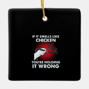 Electrician Funny Solder If it Smells Like Chicken Ceramic Ornament