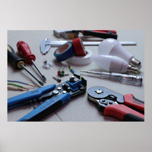 Electrician Handyman Tools and Equipment   Poster