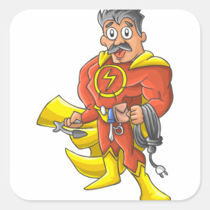 Electrician hero square sticker