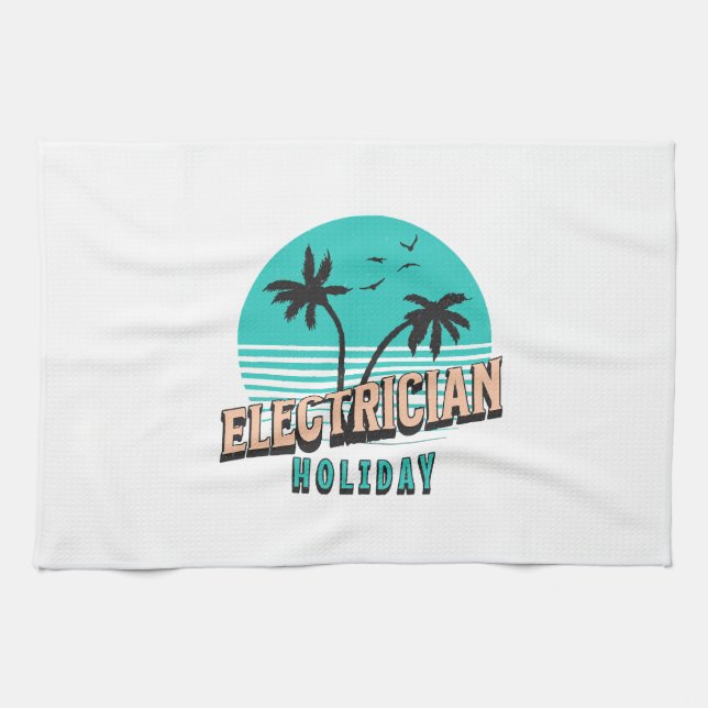 Electrician Holiday Kitchen Towel (Horizontal)