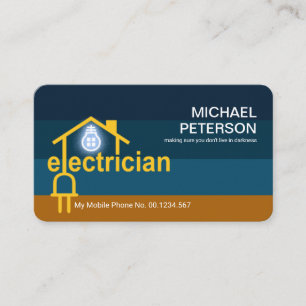 Electrician Home Bulb Plug Circuit Business Card