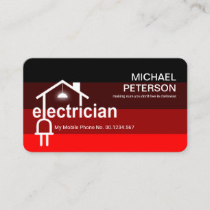 Electrician Home Power Plug Wiring Business Card