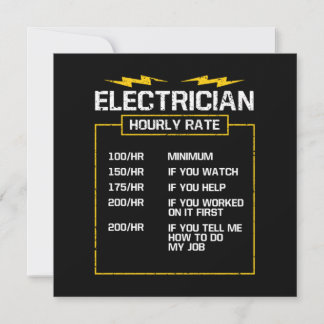 Electrician Hourly Rate Electrical Engineering Invitation