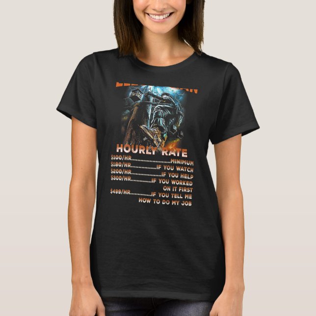 Electrician Hourly Rate  Electrical Lineman Workin T-Shirt (Front)