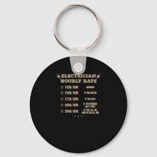 Electrician hourly rate keychain