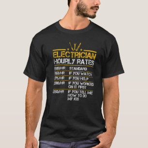 Electrician Hourly Rates Lineman Men Electrician D T-Shirt