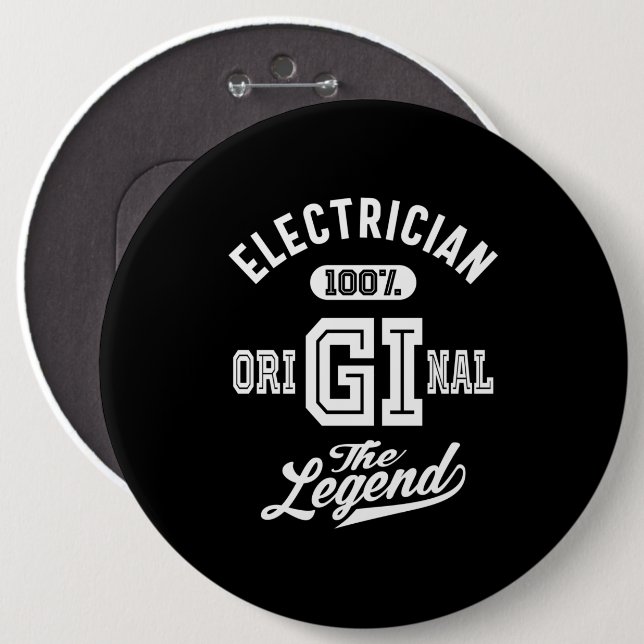 Electrician Job Title Gift 6 Inch Round Button (Front & Back)