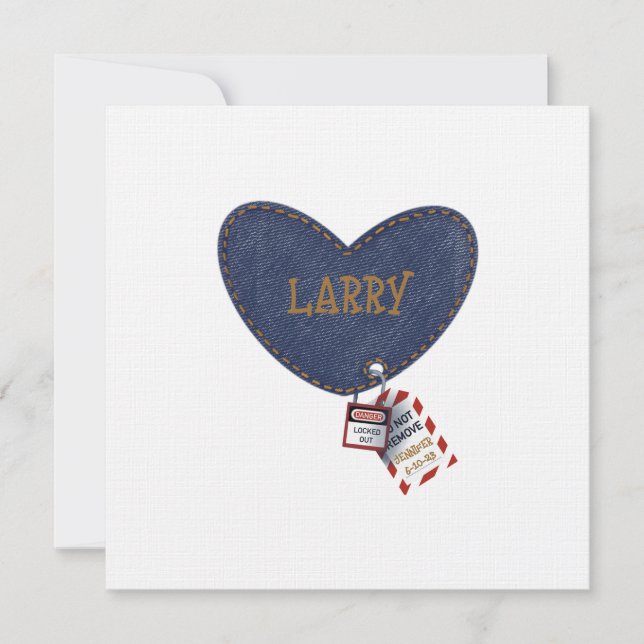 Electrician Lockout Tagout Heart Invitation (Front)