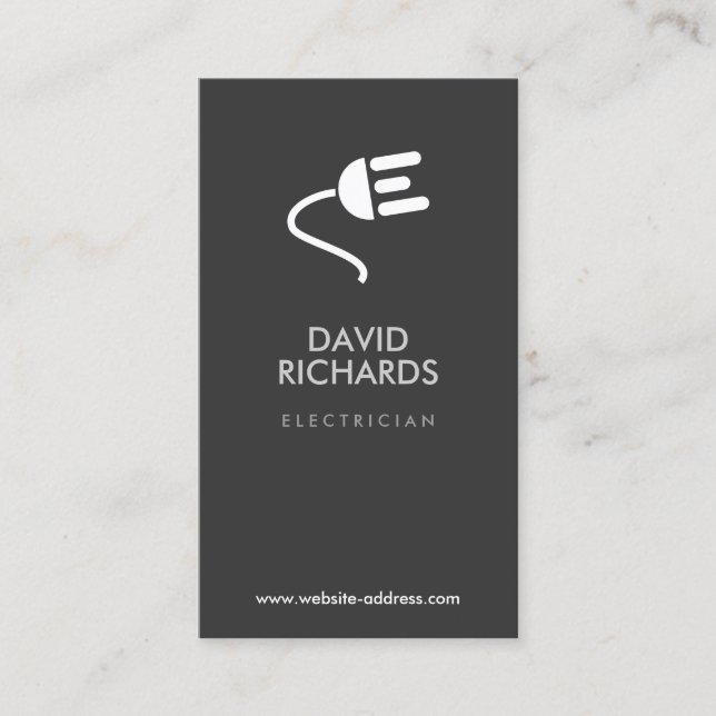 ELECTRICIAN LOGO MODERN BUSINESS CARD III (Front)