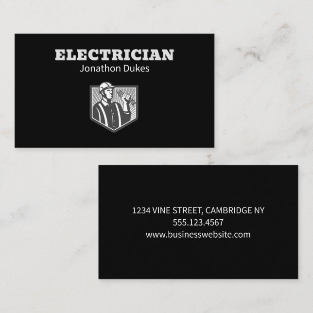 Electrician Maintenance Handyman Contractor  Business Card (Front/Back)