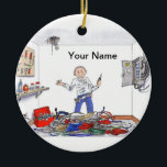 Electrician - Male Ceramic Ornament<br><div class="desc">Personalized Electrician - Male</div>