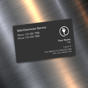 Electrician Modern Unique Magnetic Business Card