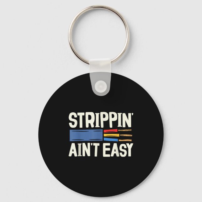 Electrician N Ain't Easy Dad Grandpa Papa Fathers  Keychain (Front)