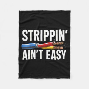 Electrician N Ain't Easy Funny Dad Fathers Day Fleece Blanket
