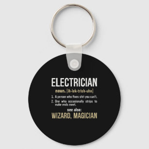 Electrician Noun Definition Funny Lineman Gifts Keychain
